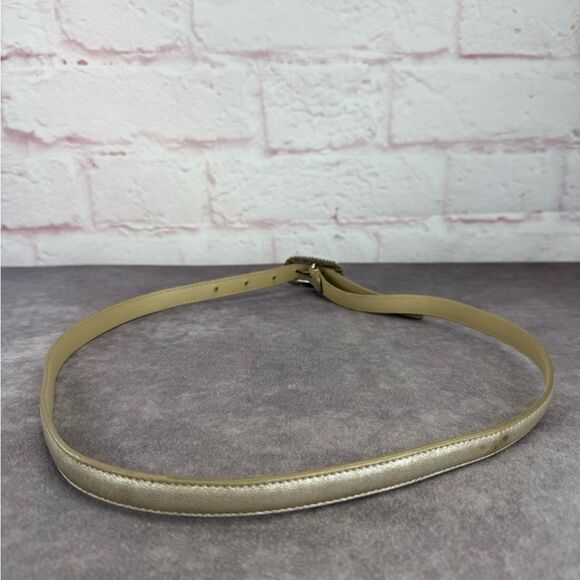 Bottega Veneta Slim Gold Beige Leather Belt 85/34 main image 8